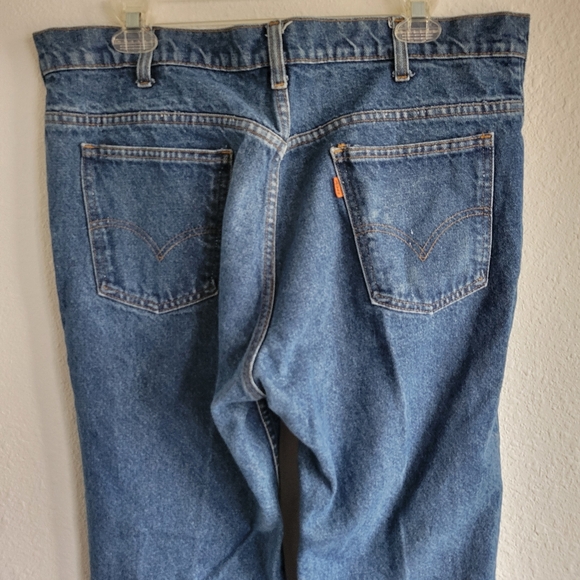 Vintage Levi’s 517 Orange Tab 80s Boot Cut Flare Jeans Size 36X30 - Picture 3 of 8
